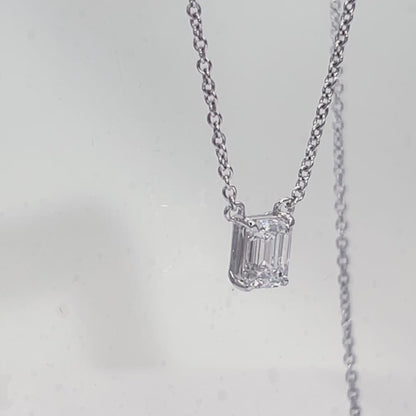 Emerald Cut Diamond Pendant (0.30ct ~ 1.50ct)