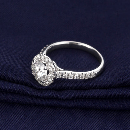 Halo Half-Eternity Diamond Ring (0.50ct ~ 1.50ct)