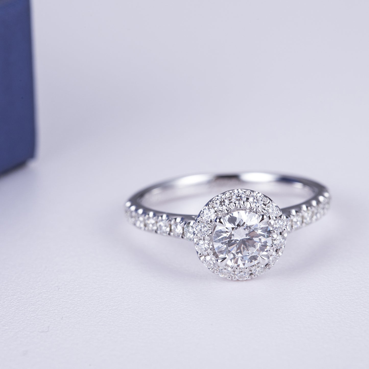 Halo Half-Eternity Diamond Ring (0.50ct ~ 1.50ct)