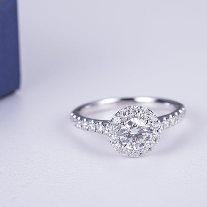 Halo Half-Eternity Diamond Ring (0.50ct ~ 1.50ct)