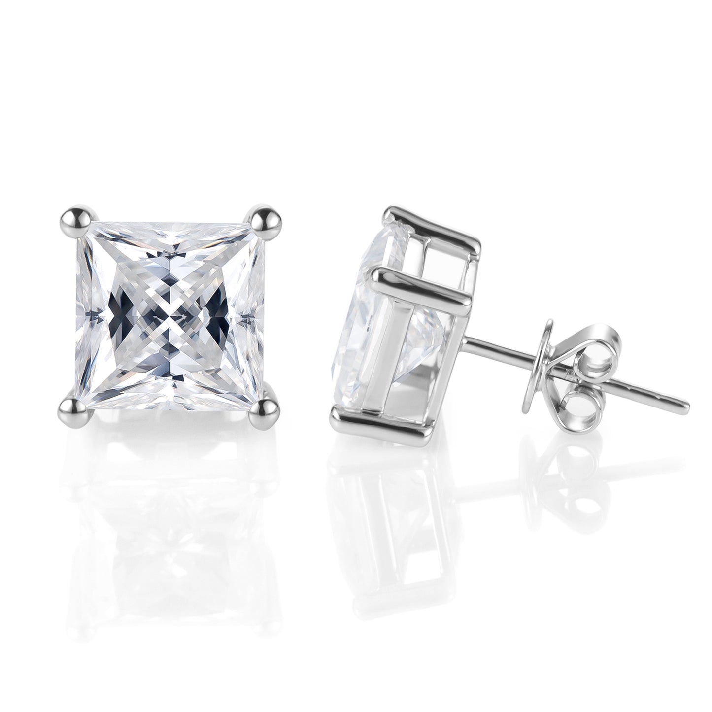 Princess Cut Studs (Double - 両耳）(0.30ct ~ 1.50ct)