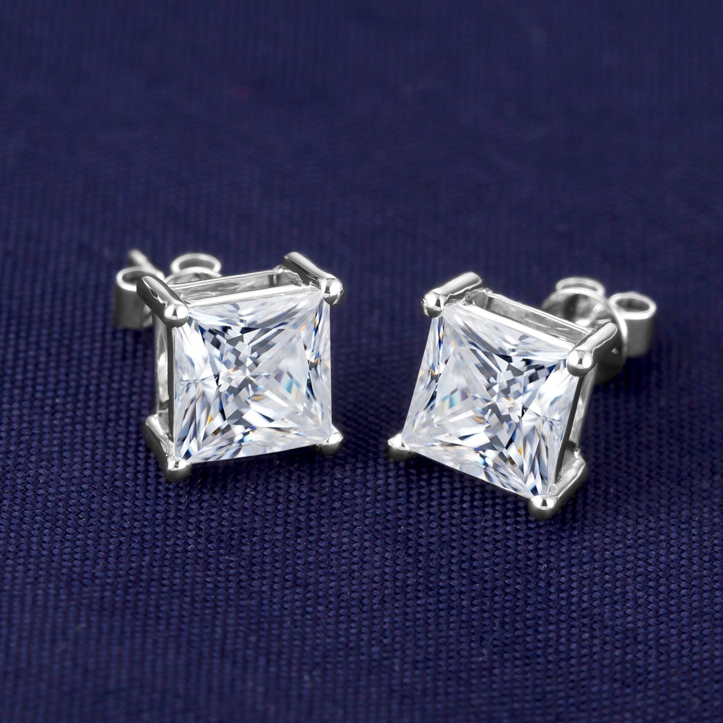 Princess Cut Stud (Single - 片耳) (0.30ct ~ 1.50ct)