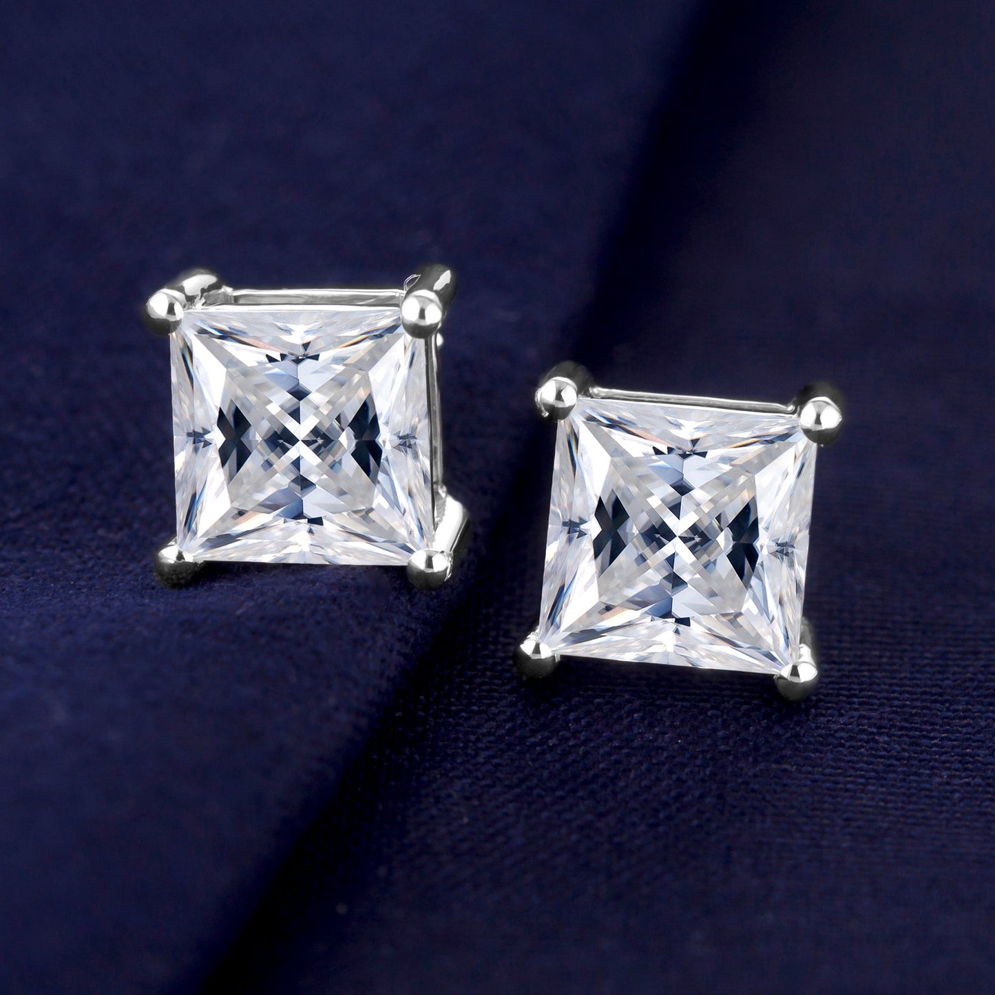 Princess Cut Stud (Single - 片耳) (0.30ct ~ 1.50ct)