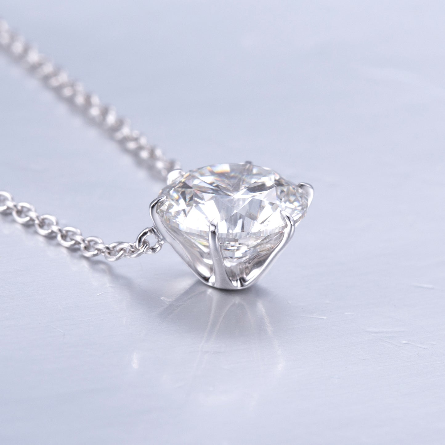 6 Prong Simple Diamond Pendant (0.30ct ~ 1.50ct)